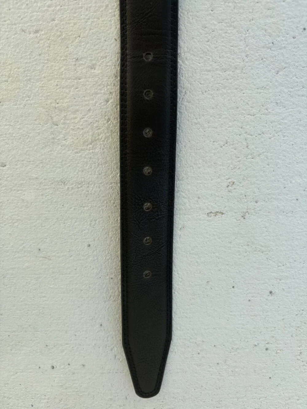 Stone Mountain Men's Black Bonded Leather Belt Silver Buckle Size XL 42 44
